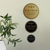 Signs ByLITA Circle Por Favor Toque la Campana Para Asistirlo Wall or Door Sign
