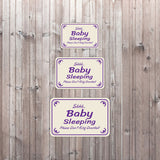 Classic Framed Plus Shhh... Baby Sleeping Please Don't Ring Doorbell Wall or Door Sign | Home Signage