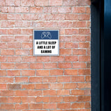 Square Plus A Little Sleep And A lot Of Gaming Wall or Door Sign | Easy Installation | Gaming Room Signage