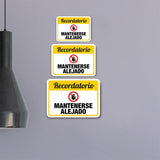 Classic Framed Plus Recordatorio Mantenerse Alejado Door or Wall Sign | Spanish Business Signage