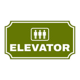 Notched Standard Elevator Wall or Door Sign | Facilities and Rooms Sign