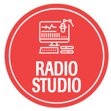 Circle Plus Radio studio Wall or Door Sign | Easy Installation | Business & Studio Signage