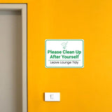 Classic Framed Plus Please Clean Up After Yourself – Leave Lounge Tidy Door or Wall Sign | Break & Lounge Areas