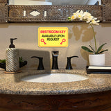 Classic Framed Plus Restroom Key Available Upon Request Door or Wall Sign | Public Bathroom Signage