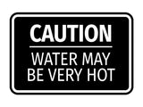 Signs ByLITA Classic Framed Caution Water May be Very Hot Durable Sign | Easy Installation | Elegant Design Wall or Door Sign