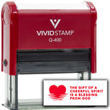 Vivid Stamp The gift of a cheerful spirit is a blessing from God Self-Inking Rubber Stamps