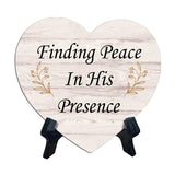 Reflective Religious Quote Signs Heart Table Sign with Acrylic Stand (6x5")