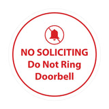 Circle No Soliciting Do Not Ring Doorbell Wall or Door Sign