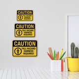Classic Framed Plus Caution: Fall Hazard – Harness Required Door or Wall Sign | Miscellaneous Warning Signs - Industrial & Construction