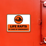 Classic Framed Plus Life Rafts In Case of Emergency Door or Wall Sign | Boats & Yachts Signage