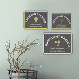 Classic Framed Plus Assistant Pastor – Faith In Action, Serving With Love Door or Wall Sign | Church and Place of Worship Signs