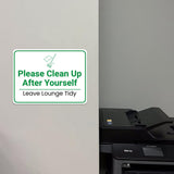 Classic Framed Plus Please Clean Up After Yourself – Leave Lounge Tidy Door or Wall Sign | Break & Lounge Areas