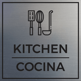 Signs ByLITA Square Kitchen Door or Wall Sign | Spanish Bilingual Business And Office Signs