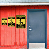 Portrait Round Plus Construction Zone Proceed At Own Risk Wall or Door Sign | Health And Safety Signage