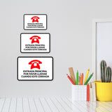 Classic Framed Plus Entrada Principal Por Favor Llamar Cuando Este Cerrada Door or Wall Sign | Bilingual | Warehouse Sign