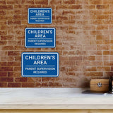 Classic Framed Plus Children’s Area – Parent Supervision Required Door or Wall Sign | Children's Warning and Safety Signs