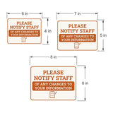 Classic Framed Plus Please Notify Staff of Any Changes to Your Information Door or Wall Sign | Medical Facility Greeting & Reception