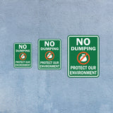 Portrait Round Plus No Dumping Protect Our Environment Wall or Door Sign | Health & Safety Signage