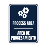 Signs ByLITA Portrait Round Process Area Door or Wall Sign | Spanish Bilingual Warehouse and Factory Signs