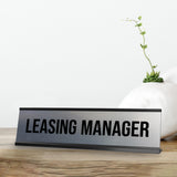 Signs ByLITA Leasing Manager Black Frame Desk Sign (2x8")