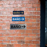 Signs ByLITA Basic Baño Right Arrow Directional Wall or Door Sign