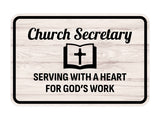 Classic Framed Plus Church Secretary – Serving With a Heart For God’s Work Door or Wall Sign | Church and Place of Worship Signs