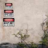 Classic Framed Plus Danger Keep Out Bull On Premises Wall or Door Sign | Farm/Barn Warning Signage