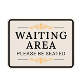 Classic Framed Plus Waiting Area — Please Be Seated — Wall or Door Sign | Funeral and Memorial Services - Room & Area - Sign