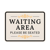 Classic Framed Plus Waiting Area — Please Be Seated — Wall or Door Sign | Funeral and Memorial Services - Room & Area - Sign
