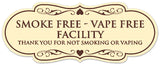 Signs ByLITA Designer Smoke Free Vape Free Facility Sign - Easy Installation | Durable Wall or Door Sign