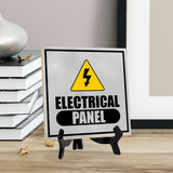 Electrical Panel 5"x 5" Square Table Sign With Acrylic Easel | Home & Office Decor