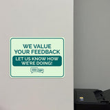 Classic Framed Plus We Value Your Feedback – Let Us Know How We’re Doing! Door or Wall Sign | Medical Facility Greeting & Reception