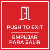 Signs ByLITA Square Push To Exit Wall or Door Sign | Spanish Bilingual Business And Office Signs