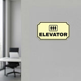 Notched Standard Elevator Wall or Door Sign | Facilities and Rooms Sign