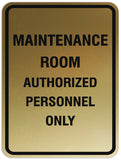 Signs ByLITA Portrait Round Maintenance Room Authorized Personnel Only Sign - Laser-Engraved Lettering | Durable ABS Plastic | Vibrant Colors | Powerful Foam Tape