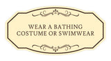 Signs ByLITA Victorian Required: Wear a Bathing Costume Or Swimwear Wall or Door Sign