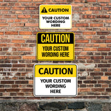 Classic Framed Plus Custom Caution Wall or Door Sign | Customizable Warning Sign For Homes and Businesses | Health and Safety Signage