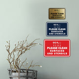 Classic Framed Please Clean Surfaces and Utensils Wall or Door Sign