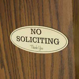 Oval No Soliciting Thank You Sign