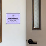 Classic Framed Plus Lounge Area – Quiet Zone Please Be Respectful Door or Wall Sign | Break & Lounge Areas