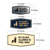 Signs ByLITA Fancy No Glass Allowed In Pool Area Outdoors Wall or Door Sign