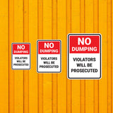 Portrait Round Plus No Dumping Violators Will Be Prosecuted Door or Wall Sign | Health & Safety Signage