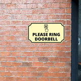 Notched Standard Please Ring Doorbell Wall or Door Sign | Warning/Safety/Precaution