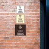 Signs ByLITA Square Organic Waste Wall or Door Sign | Spanish Bilingual Business And Office Signs
