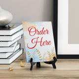 Signs ByLita Order Here, Blue Watercolor Table Sign (6 x 8")