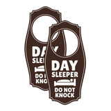 Day Sleeper Do Not Knock Door Hanger | House or Business Door Sign