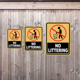 Portrait Round Plus No Littering Wall or Door Sign | Warning Signage