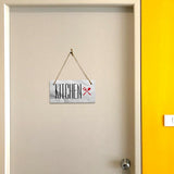 Kitchen 5x10 Hanging Plus Wall or Door Sign | Rustic Twine | Range of Vibrant Decor Styles | Room Signs For Home and Business