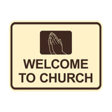 Classic Framed Welcome To Church Praying Hands Wall or Door Sign