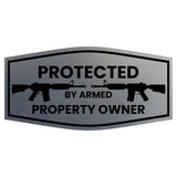 Signs ByLITA Fancy Protected by Armed Property Owner (M-16) Door or Wall Sign | Home Security Warning Sign